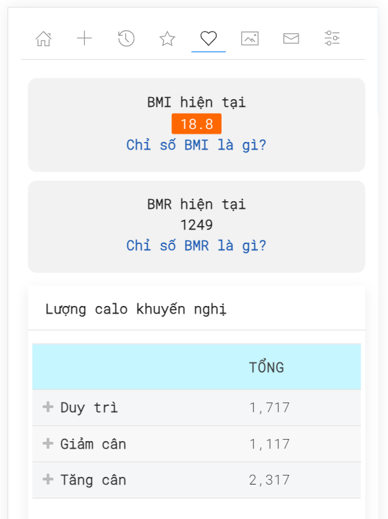Theo Dõi Chỉ Số Bmi-bmr